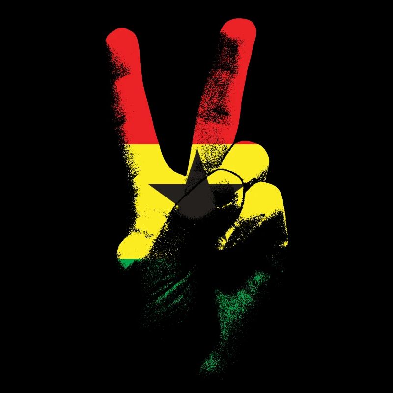 Ghana Flagge Friedenszeichen Hand Juneteenth Fried