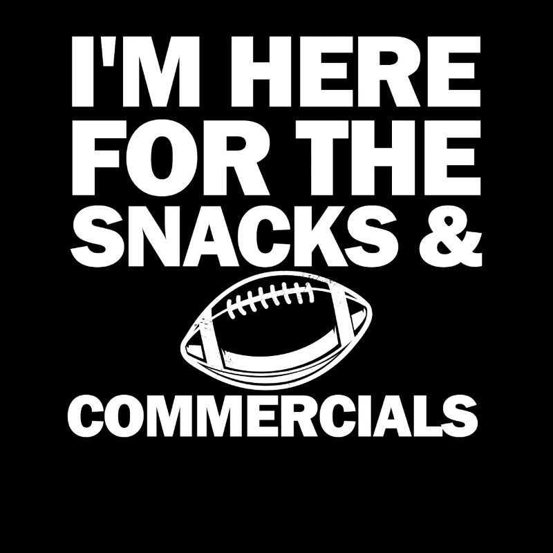 Ich bin wegen der Snacks und Werbespots zum Fußbal