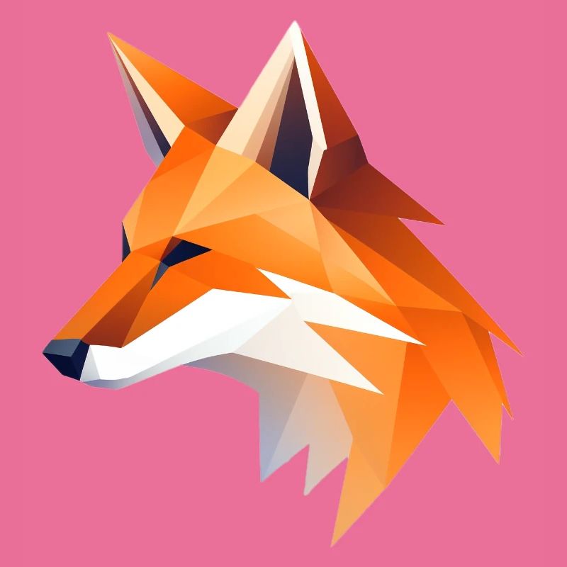 Fuchs Kopf Low Poly Logo Design