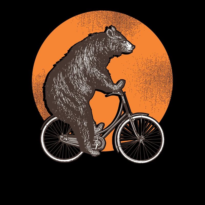 Fahrrad fahrender Braunbär