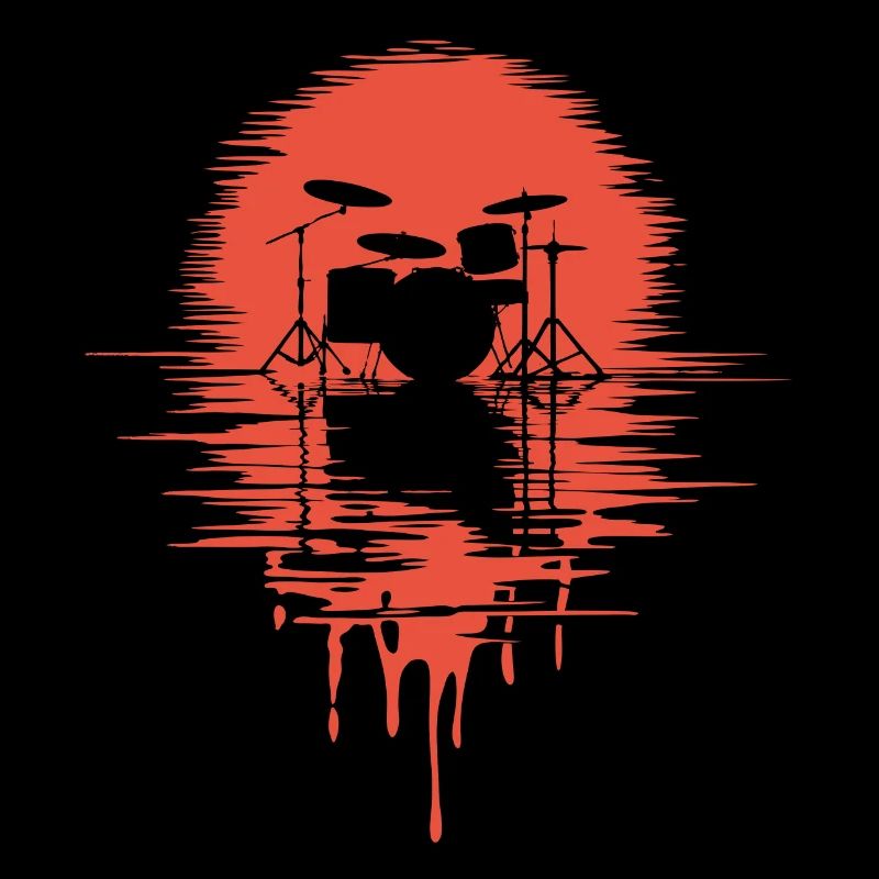 Batterie Silhouette Drum avec réflexion