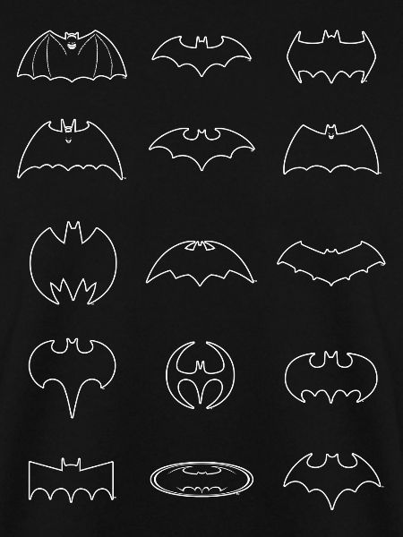 Batman Logo Geschichte weiß