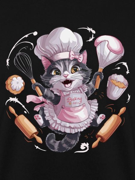 Liebenswerte Katze beim Backen