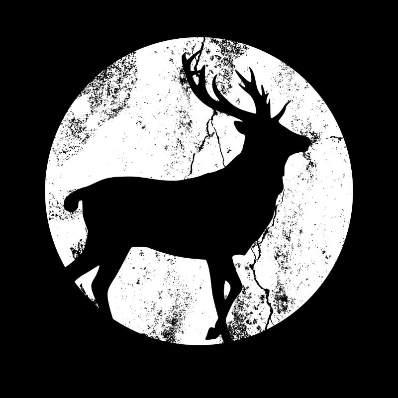 Hirsch Reh Geweih Mond