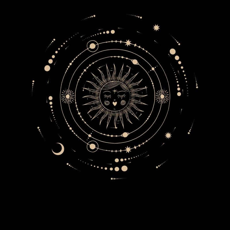 Moon, Sun, Esoteric, Taro, Boho, Henna, witch