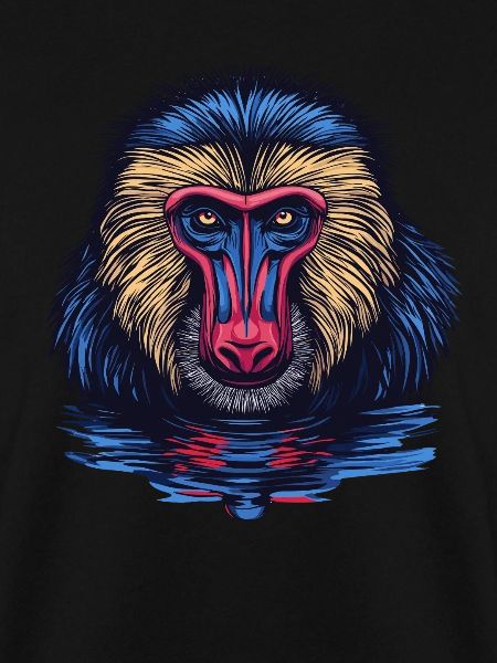 Mandrill Affe im Spiegel