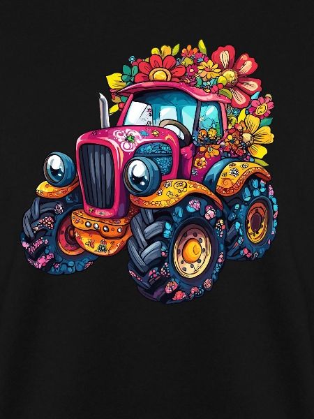Süßer Blumen Traktor