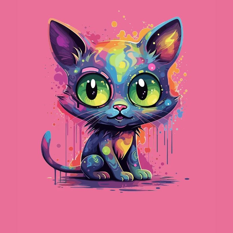 Bunte Neon Katze