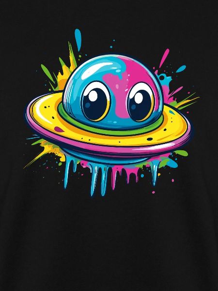 Buntes UFO mit Augen