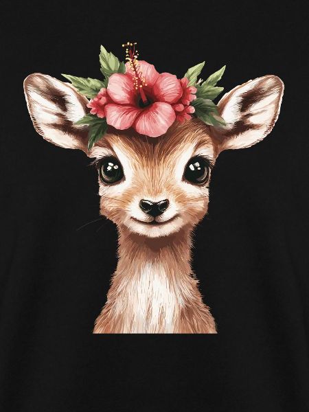 Reh mit Blüte
