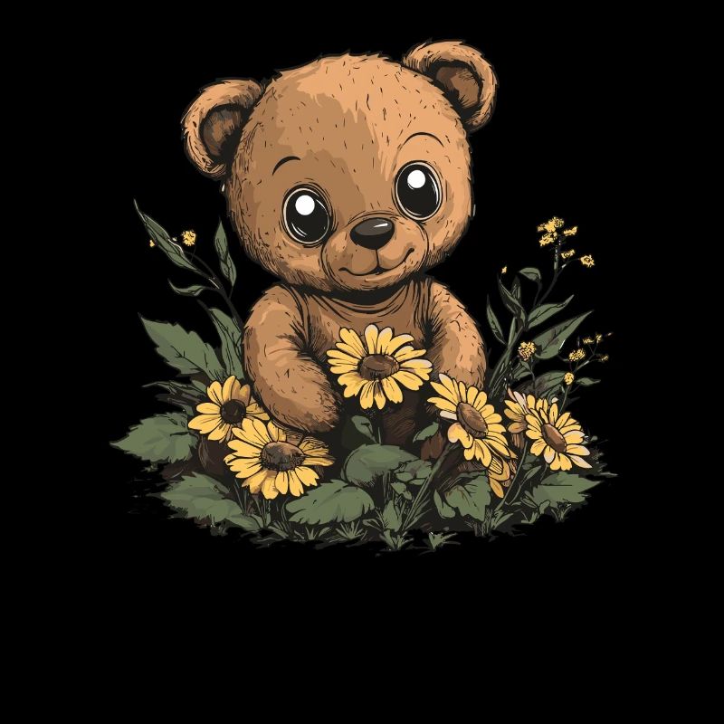 Bär mit Sonnenblumen