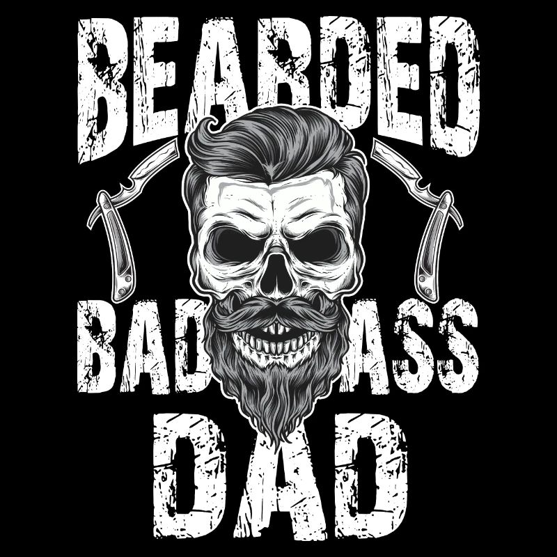 Bärtiger Papa Vollbart Totenkopf Barber Haare Bart