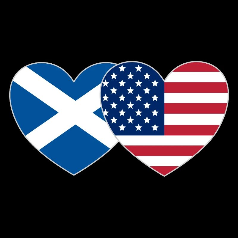 Écosse Usa Flag Heart