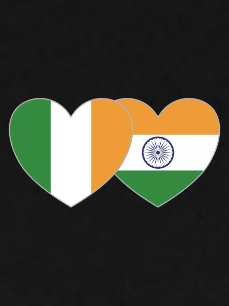 Irland Indien Flagge Herz