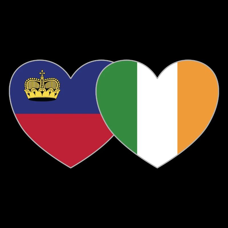 Liechtenstein Irland Flagge Herz