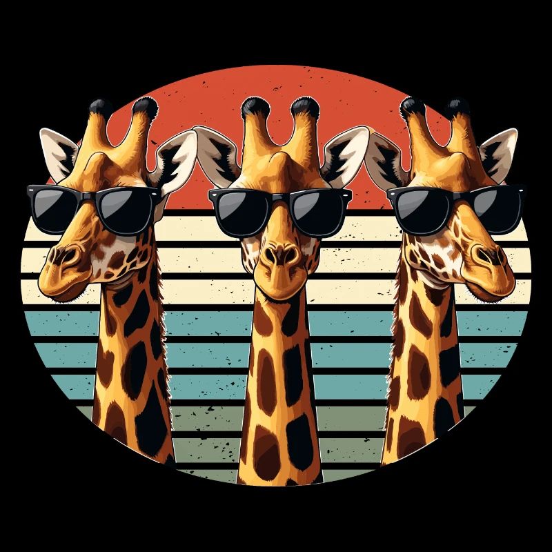 Girafes drôles dessiné girafe cadeau