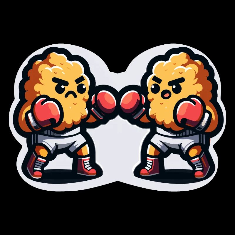 Drôle De Croquettes De Poulet Boxe Amateur De Boxe