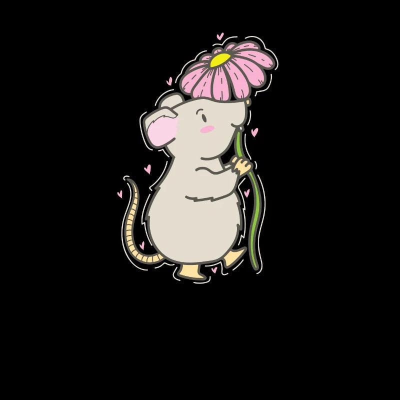 Mouse with Flower Nature Cheese Pet