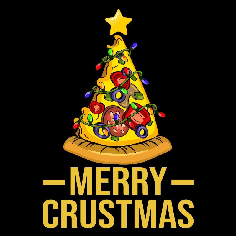 Joyeux Crustmas Tree Saison des Fêtes Pizza Noël