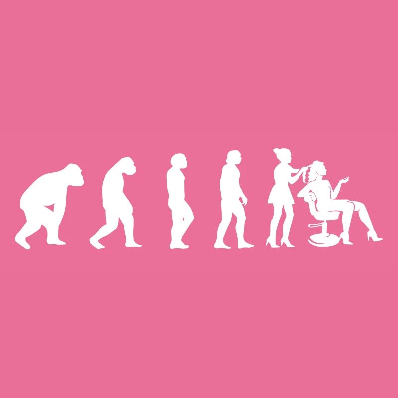 Frisöse Scheren Friseur Evolution Frau Mädchen