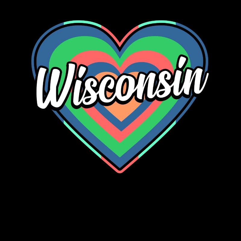 Buntes Herz geschenk Wisconsins