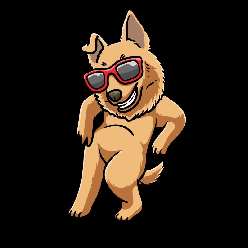 Chien de berger basque avec lunettes de soleil