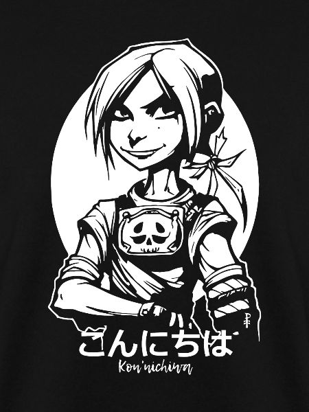 Heldenhafte Schwertkämpferin Anime-Mädchen Hallo