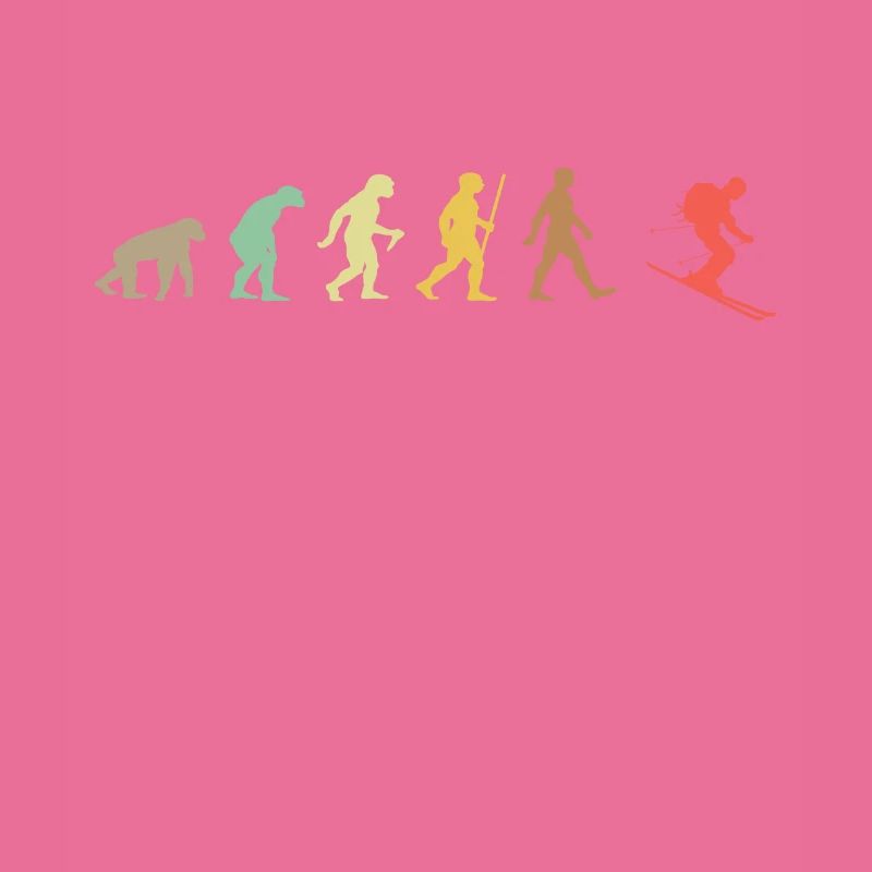 Skiing Retro Skier Evolution Ski