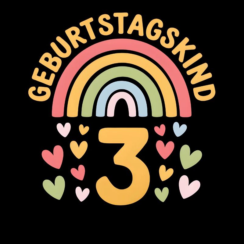 3. Geburtstag Geburtstagskind Regenbogen