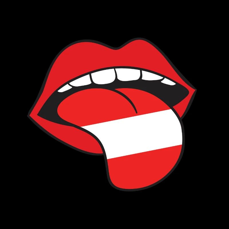 Bouche langue drapeau autriche cadeau rock'n'roll