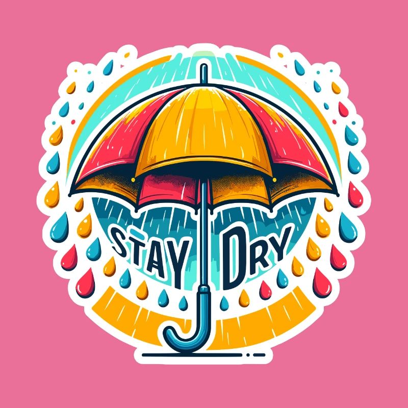 Stay Dry - Regenschirm Illustration