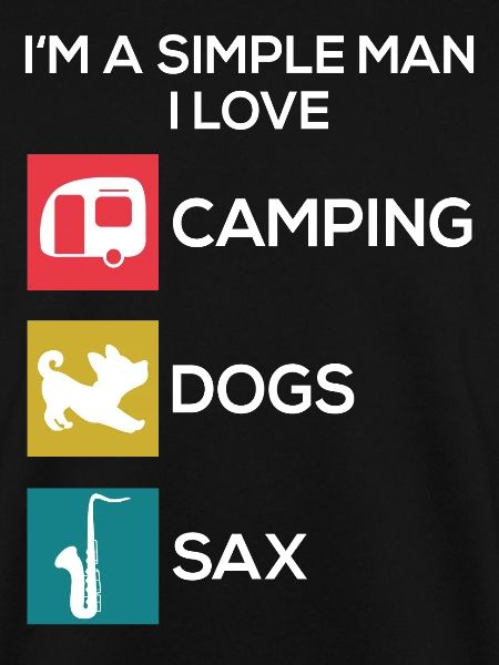 Saxophon Camping Hunde Männer