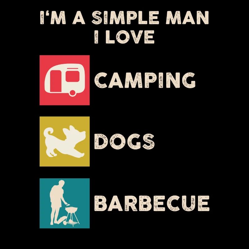 Camping Hund Grillen Männer
