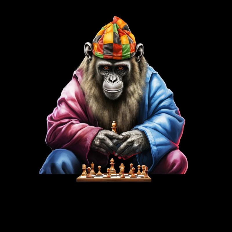 Chimpanzé jouant à l’art des échecs, échecs de singe