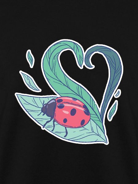 Cute ladybug on leaf