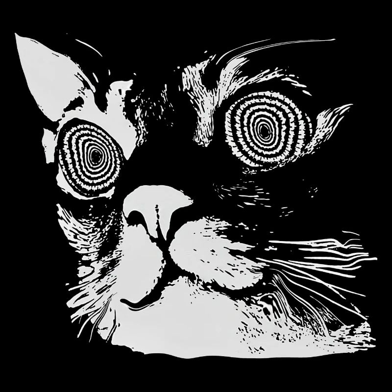Stylische Katzenkopf-Silhouette