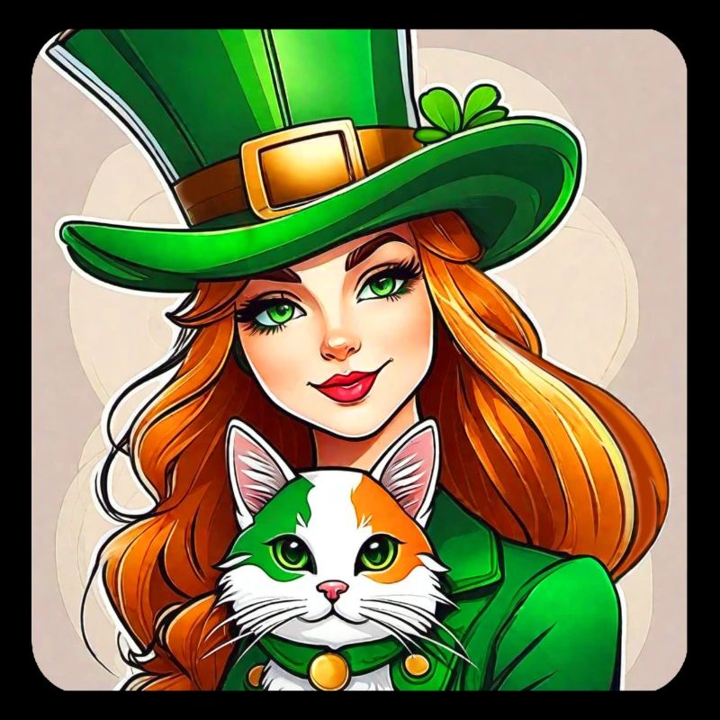 Leprechaun de la Saint-Patrick avec chat