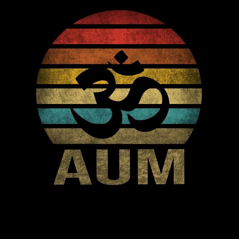 Hindouisme Aum Lettre Religion Rétro Coucher de Soleil