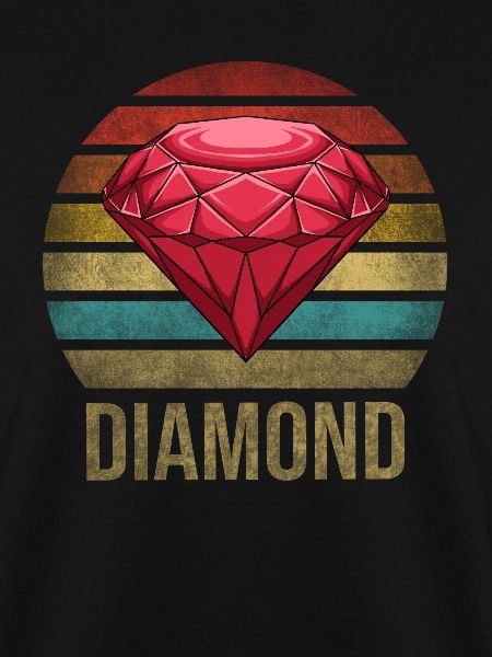 Ruby Gemstone Retro Sunset