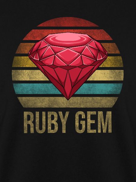 Ruby Gemstone Retro Sunset