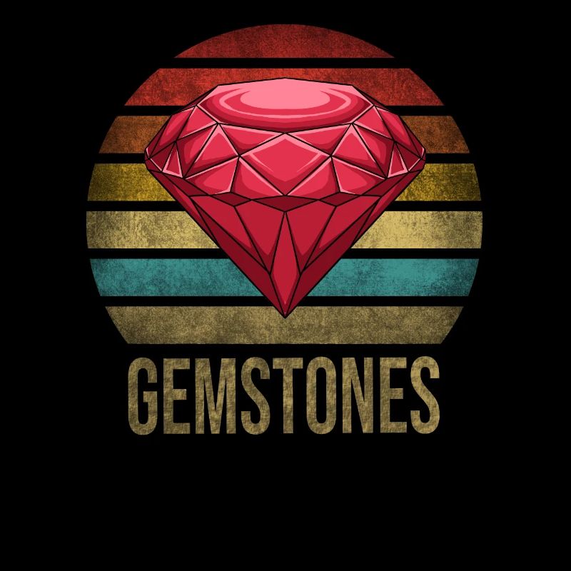 Ruby Gemstone Retro Sunset