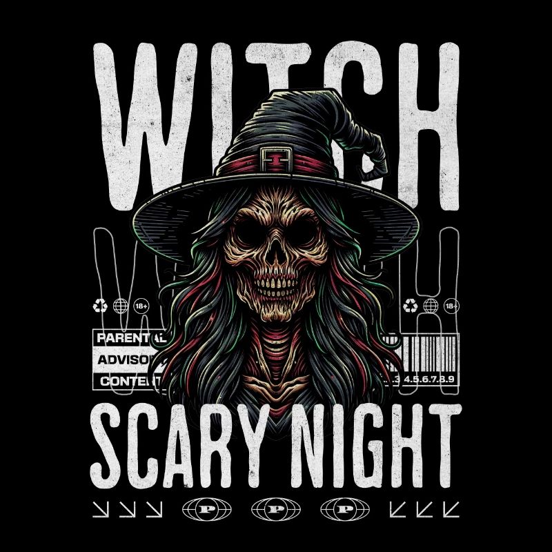 Sorcière Effrayante Nuit Halloween