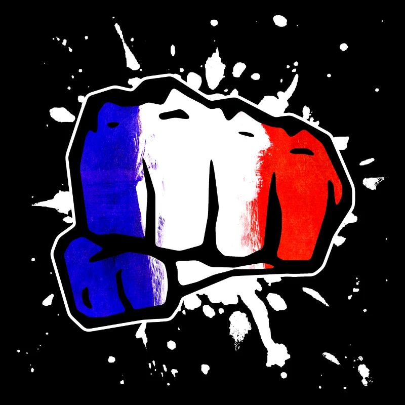 Frankreich Faust Fahne Flagge Nationalfarben Kampf