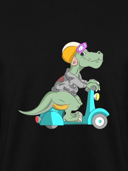 Dino T-Rex auf dem Mofa