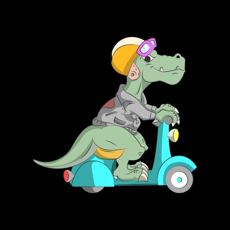 Dino T-Rex on the moped