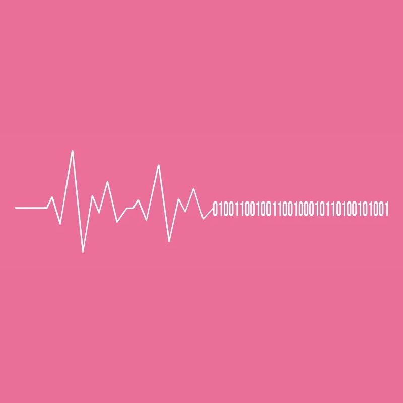 Computer scientist heartbeat binary code programmer