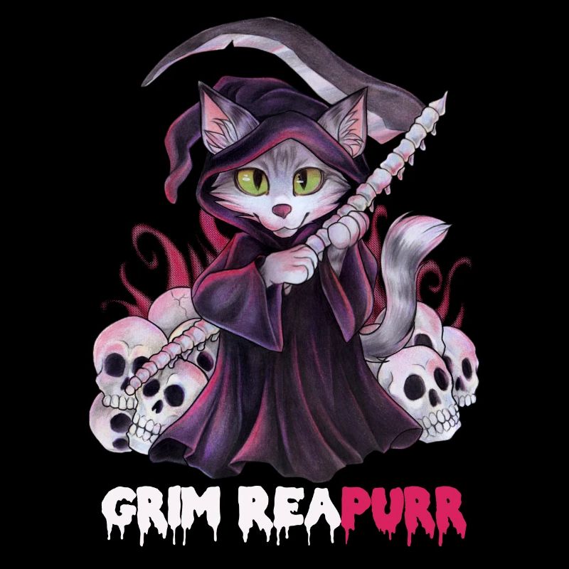 Grim Reapurr niedlich Katze als Sensenmann