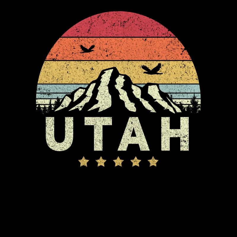 Impression de l'Utah. Style rétro UT, USA Graphic