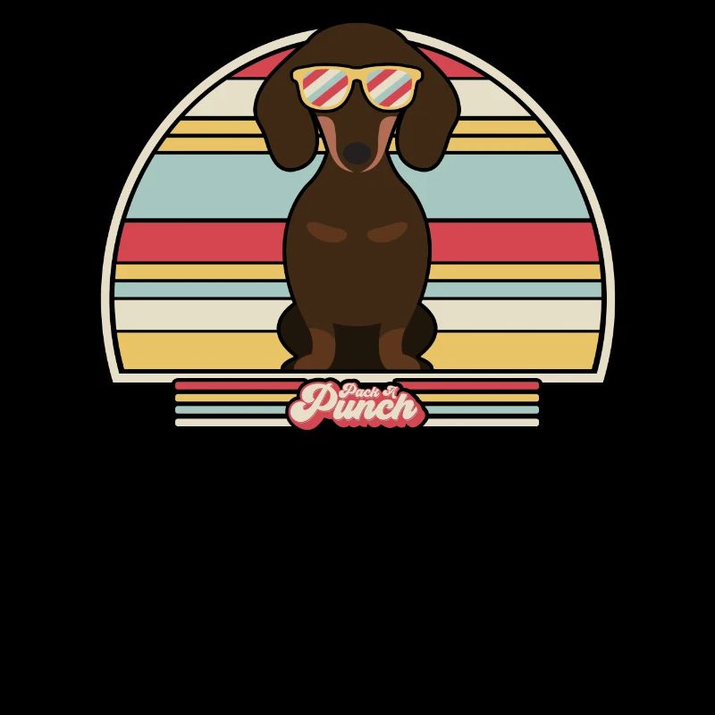 Dachshund Print. Retro Style Graphic