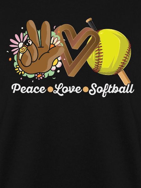 Mädchen Frieden Liebe Softball
